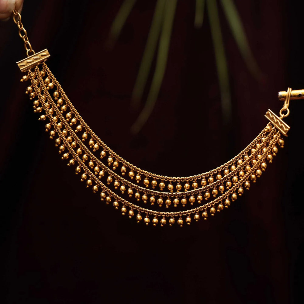 HARIKA ANTIQUE EAR CHAIN - GOLDEN BALL