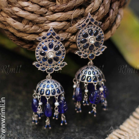 BLUE SILVER JHUMKA